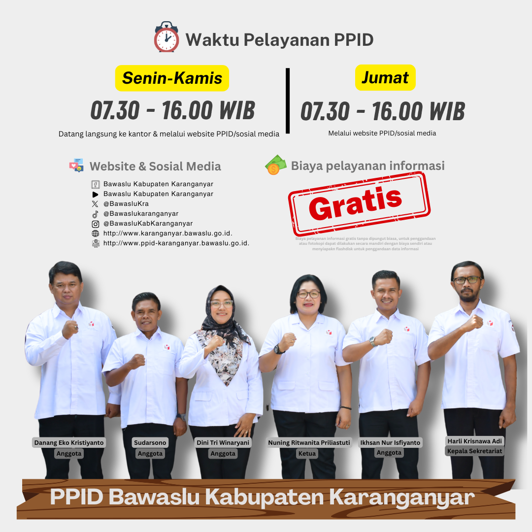 SELAMAT DATANG DI PPID BAWASLU KABUPATEN KARANGANYAR