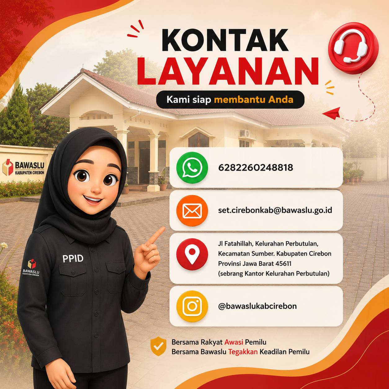 Kontak Layanan PPID Bawaslu Kabupaten Cirebon