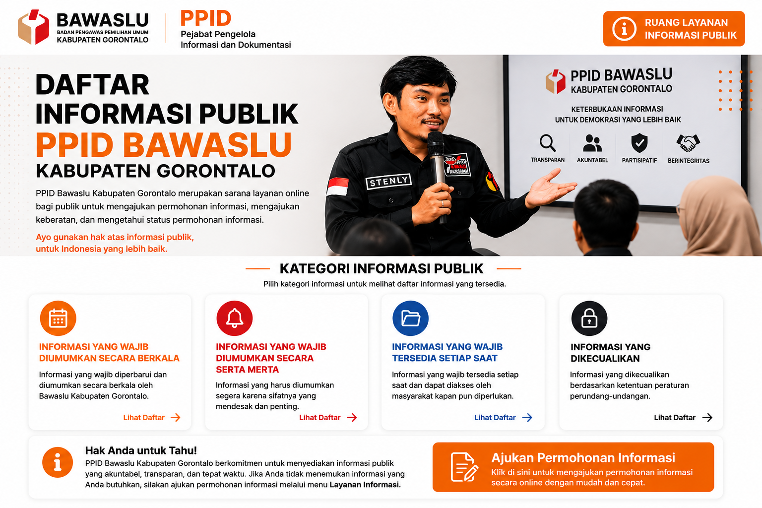 Daftar Informasi Publik (DIP) PPID Bawaslu Kabupaten Gorontalo