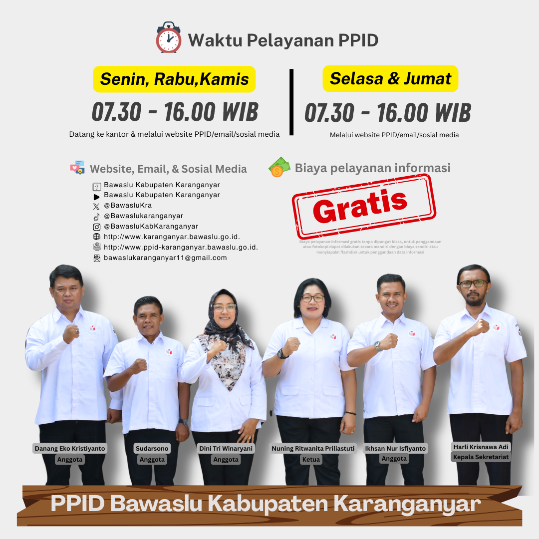 SELAMAT DATANG DI PPID BAWASLU KABUPATEN KARANGANYAR