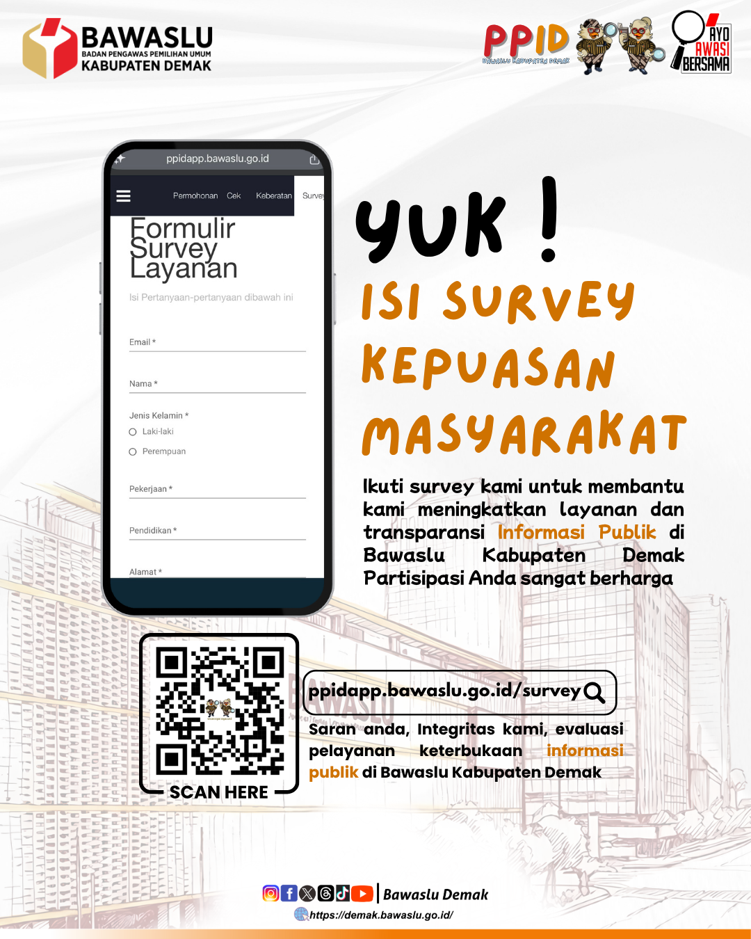 SURVEY LAYANAN PPID BAWASLU KABUPATEN DEMAK