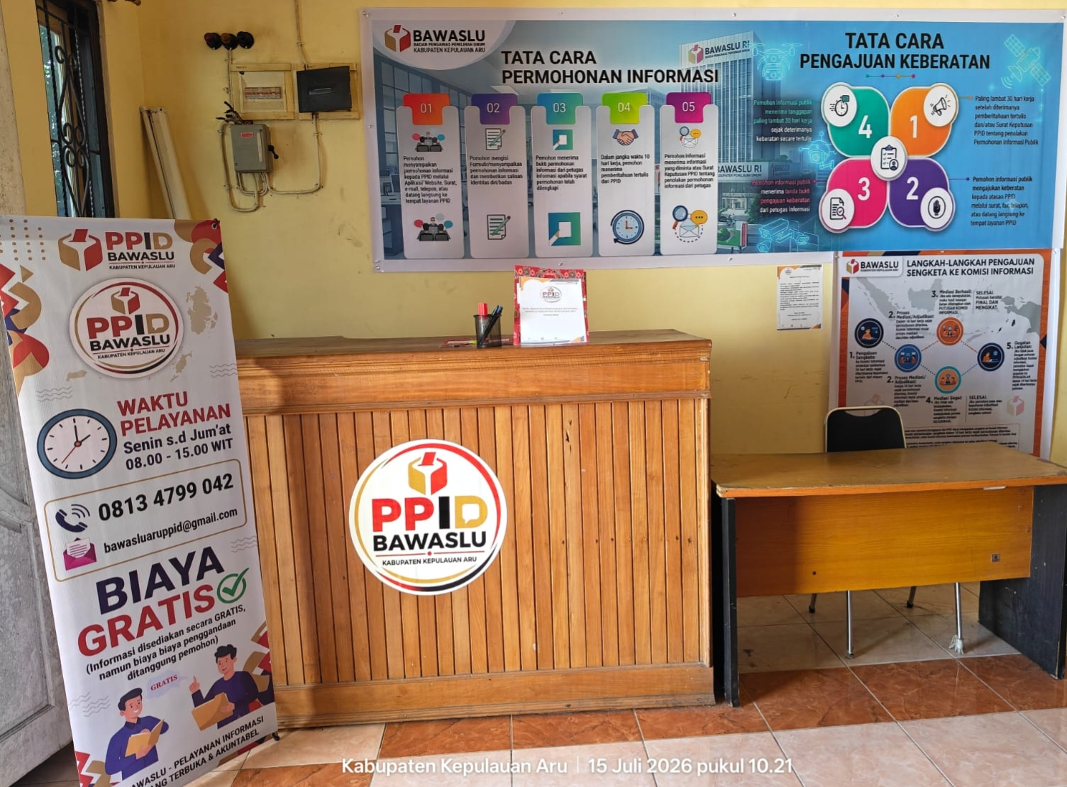 Ruangan Layanan Informasi Publik Bawaslu kabupaten Kepulauan Aru 