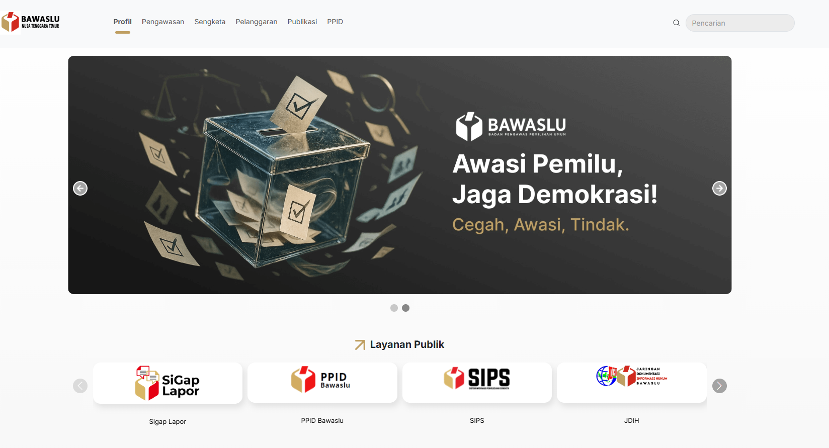 WEBSITE BAWASLU NTT